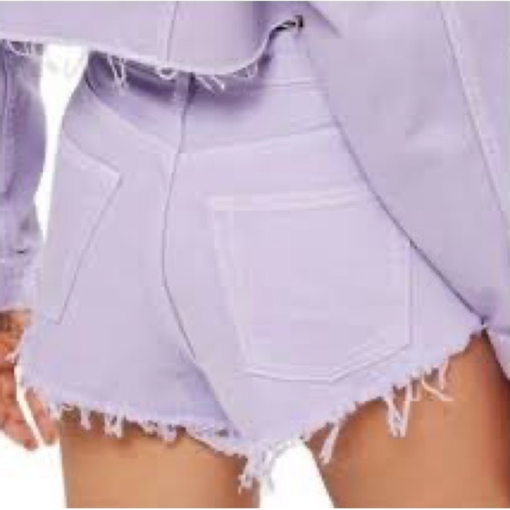 Topshop MOTO High Waist Super Short Shorts Size 2 Distressed CutOff Purple NWT - Picture 11 of 11